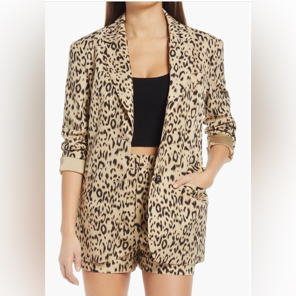 Endless Rose Leopard Print Blazer – Chic & Bold Statement Piece size Small